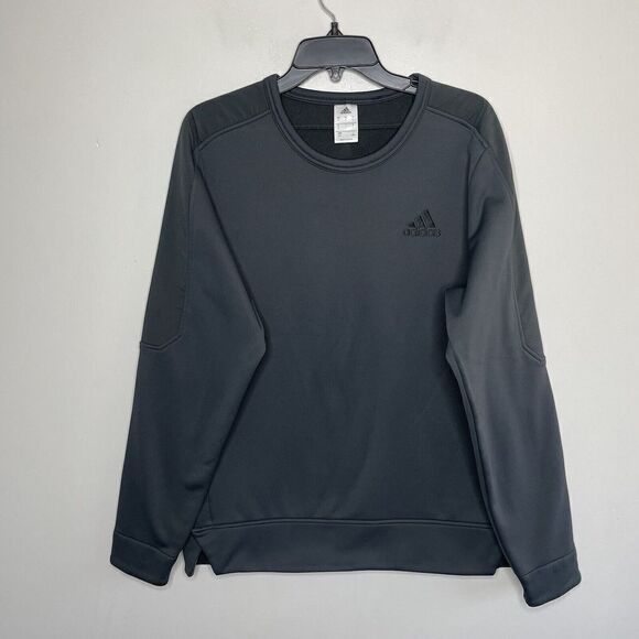 ADIDAS Sweatshirt Womens Large L Gray Pullover Side-Snap NBA Embroidered Logo - Picture 1 of 10